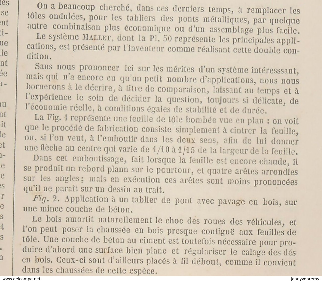 Plan De Tôles Bombées. Système Mallet Pour Ponts Et Planchers 1869 - Arbeitsbeschaffung