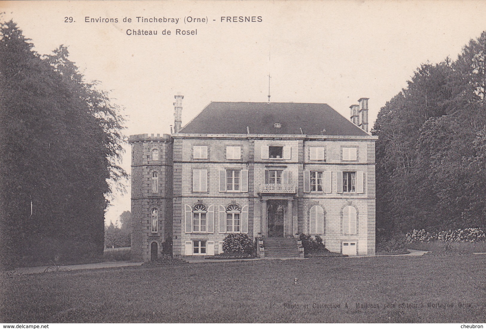 61.FRESNES.  CPA . CHATEAU DE ROSEL. ANNÉE 1909 - Autres & Non Classés