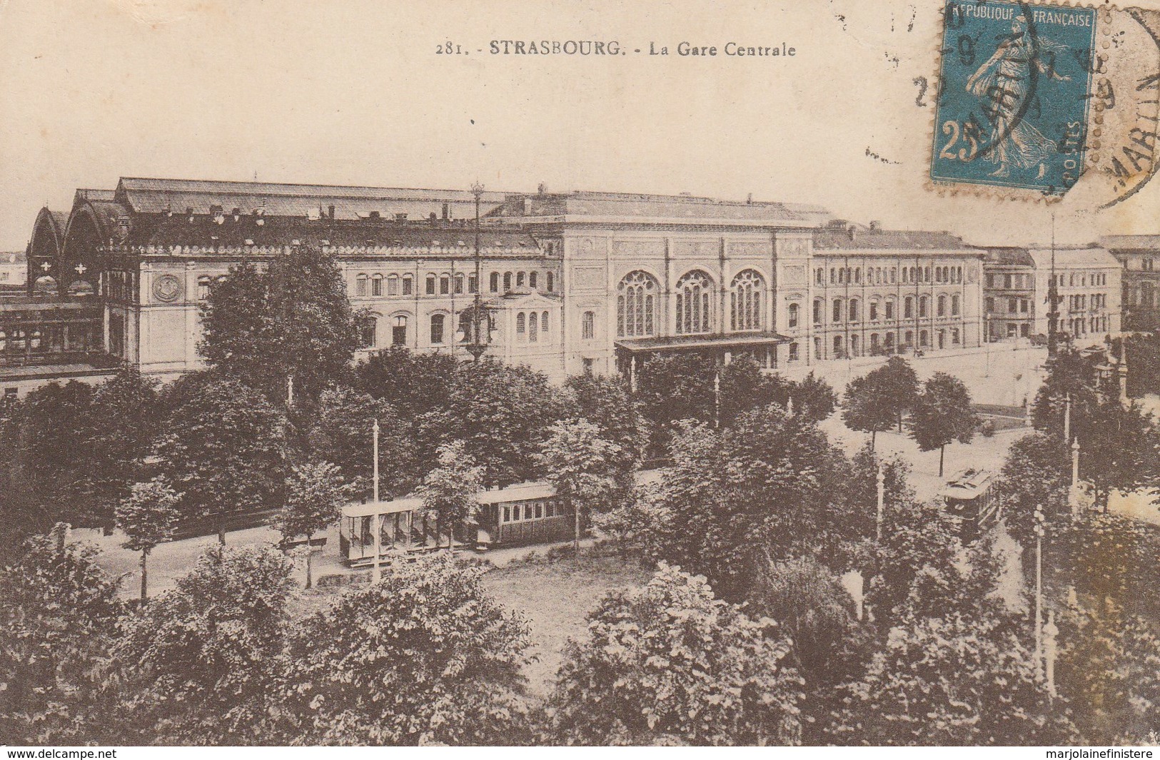 Dép. 67 - Strasbourg - La Gare Centrale.1922. Ed. Bergeret, Strasbourg N° 281 - Strasbourg