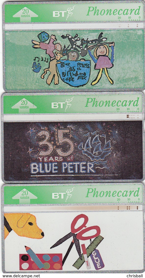 BT -  Phonecard Set 3  'Blue Peter' - Superb Fine Used Condition - BT Commemorative Issues