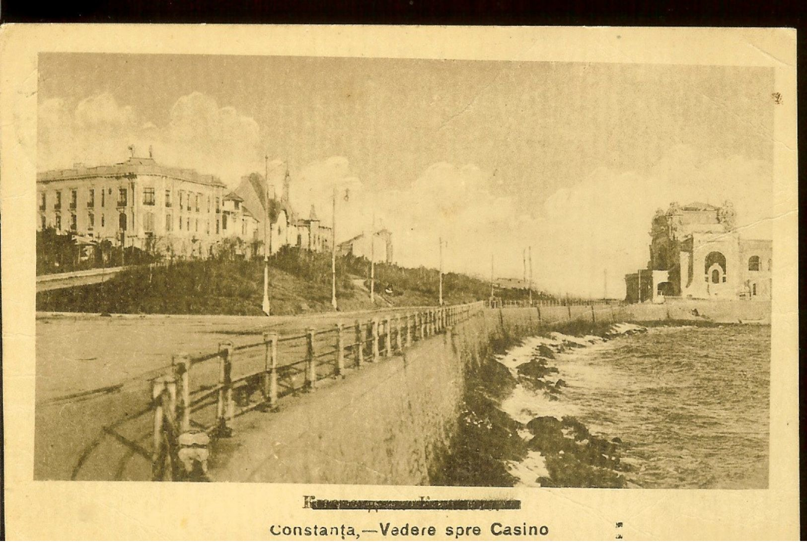 Postcard, Romania, Constanta, View To Casino, Used 1919 - Casinos