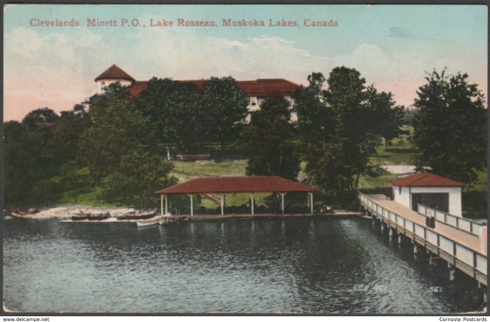 Clevelands House, Minett, Lake Rosseau, Ontario, 1908 - Micklethwaite Postcard - Muskoka