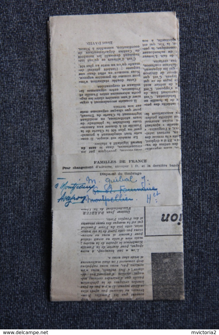JOURNAL " FAMILLES De FRANCE', Association Des Familles Nombreuses - AOUT 1942. - Historische Documenten