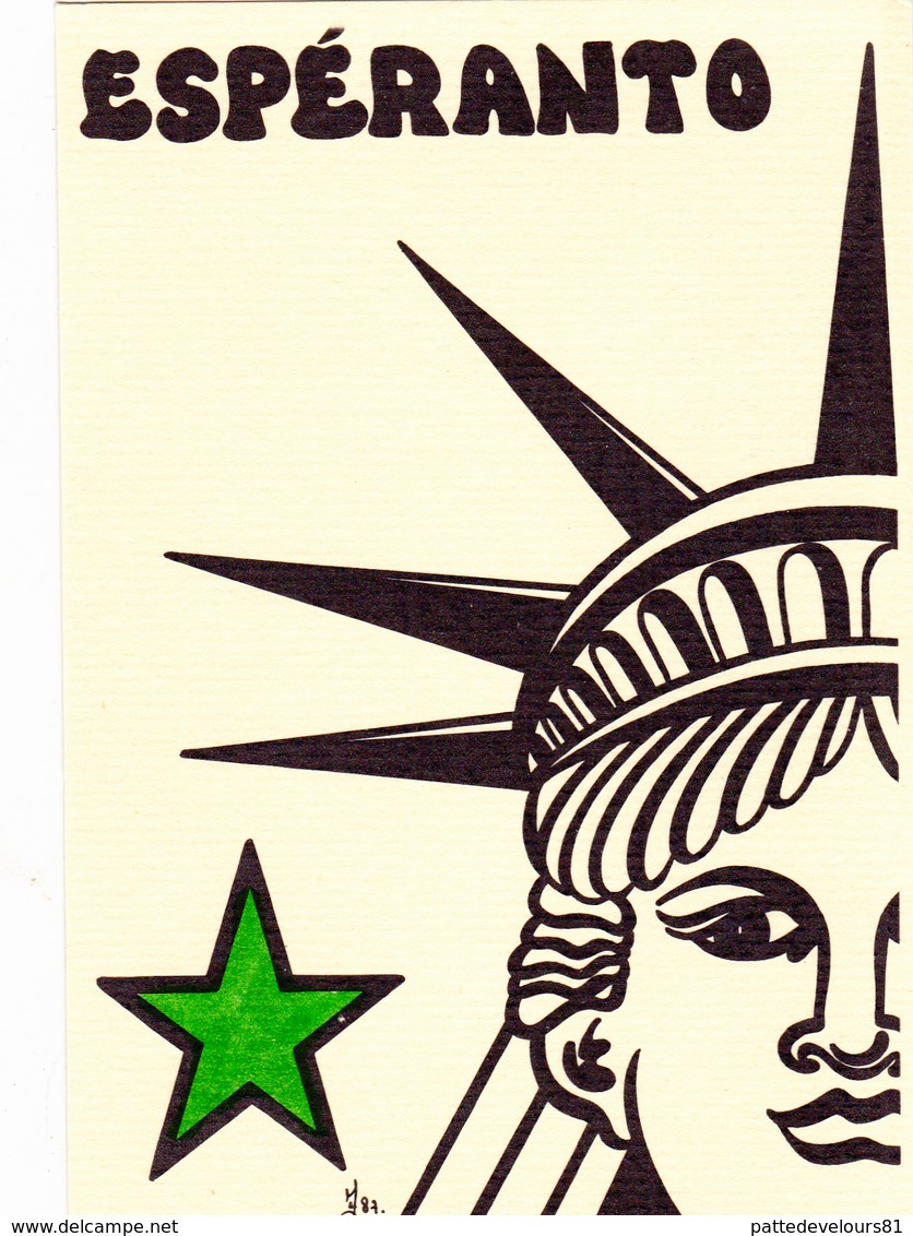 CPSM ESPERANTO Statue De La Liberté Liberty Tirage Limité Illustrateur LARDIE - Esperanto