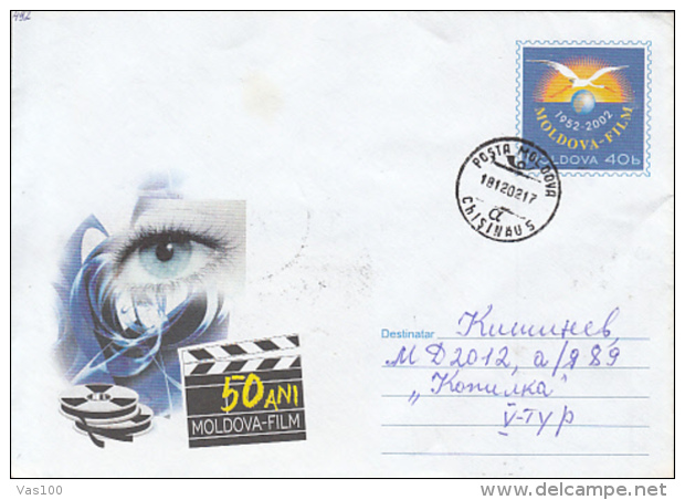 MOLDAVIA FILM COMPANY ANNIVERSARY, COVER STATIONERY, ENTIER POSTAL, 2002, MOLDAVIA - Moldova