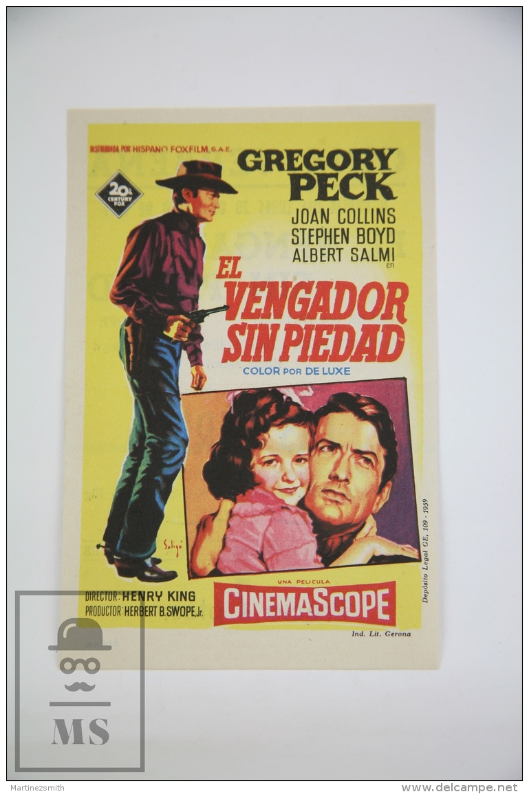 Original 1958 The Bravados Cinema / Movie Advt Brochure -  Leon Shamroy - Gregory Peck, Joan Collins, Henry Silva - Pubblicitari