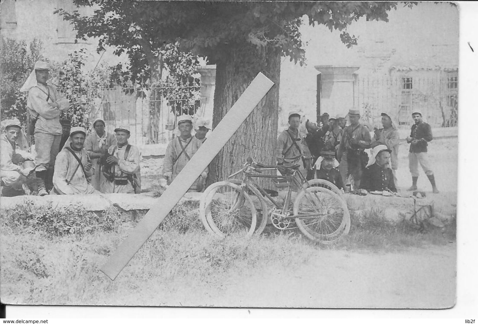Avignon Soldat Français Du 58ème R.I Cyclistes Manoeuvres D'été Couvre Képi Couvre Nuque 1 Carte Photo Ww1 1914-1918 - Krieg, Militär