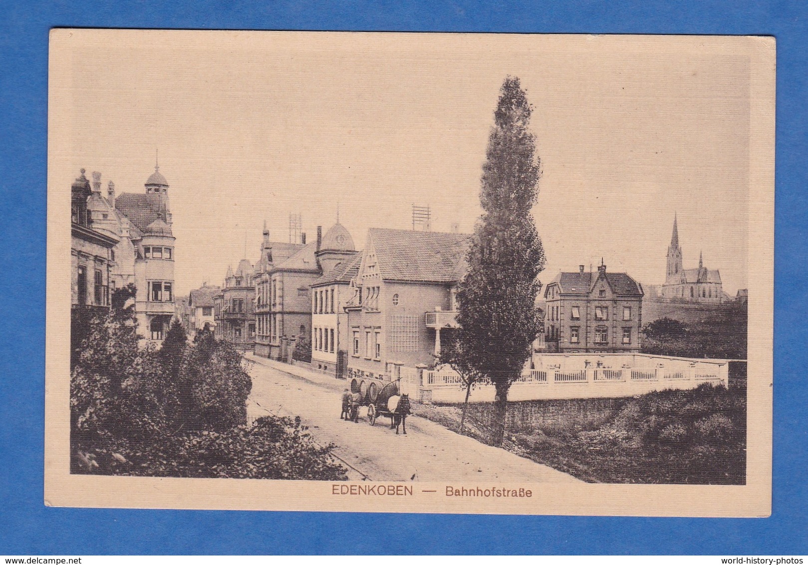 CPA - EDENKOBEN - Bahnhofstrasse - 1919 - Attelage D'un Négociant En Vin Ou Viticulteur - Edenkoben