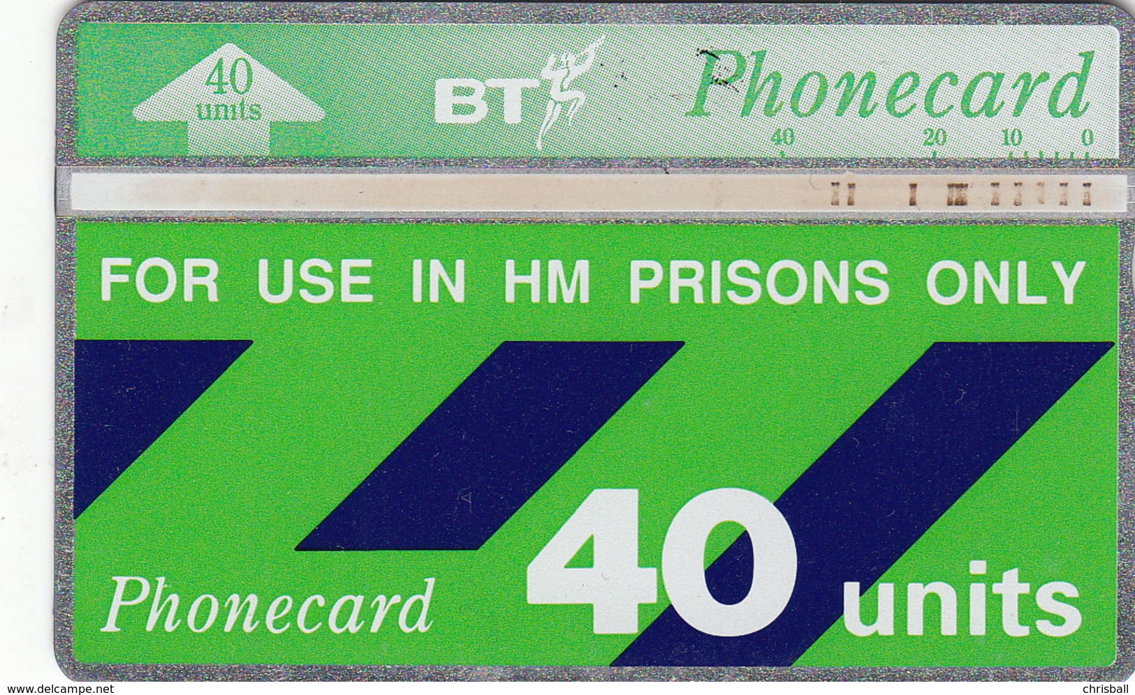 BT  Phonecard - HM Prisons 40unit (White Band) - Superb Fine Used Condition - Prisons