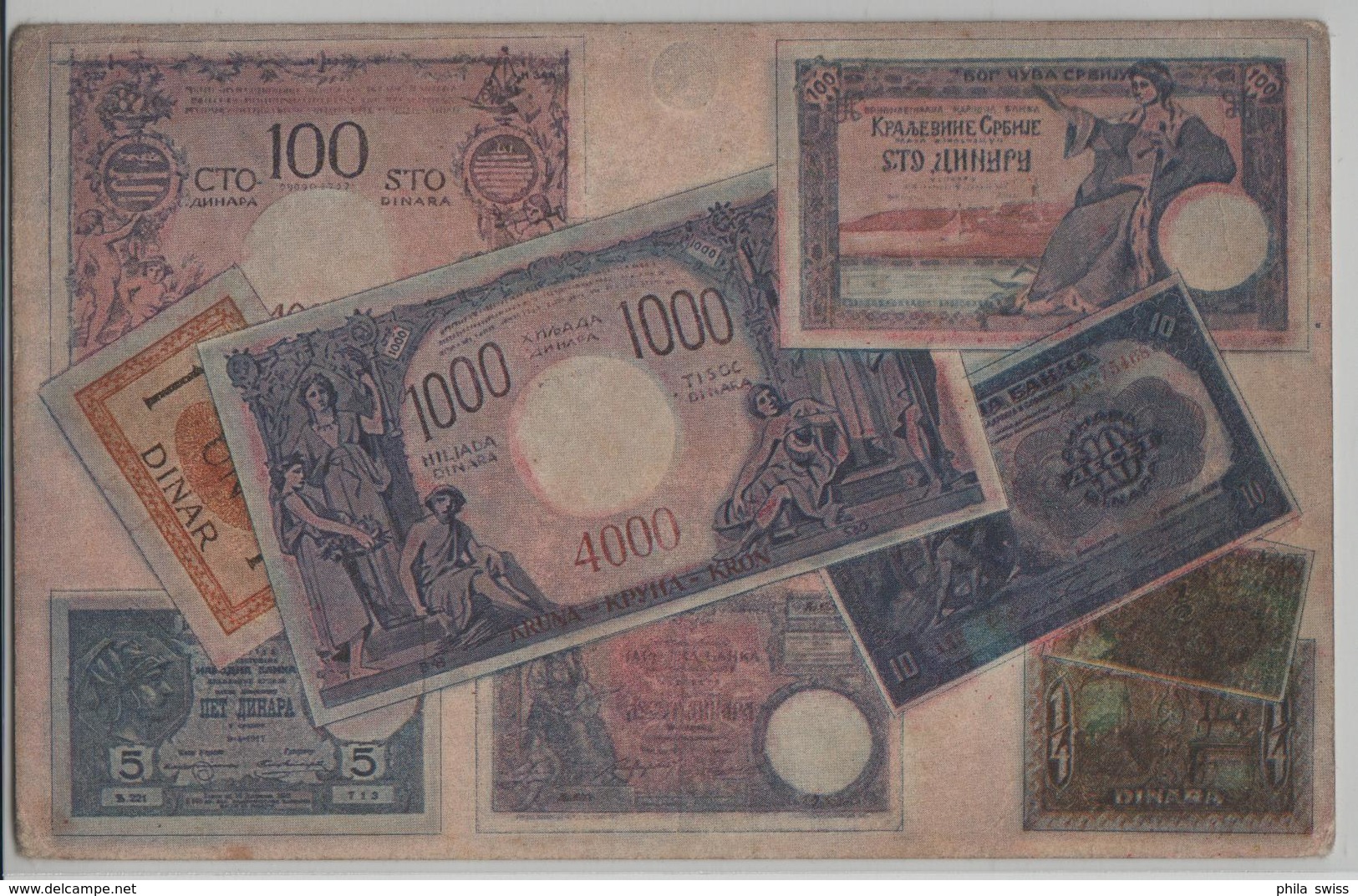 1000 Kron Kruna Dinar - Banques