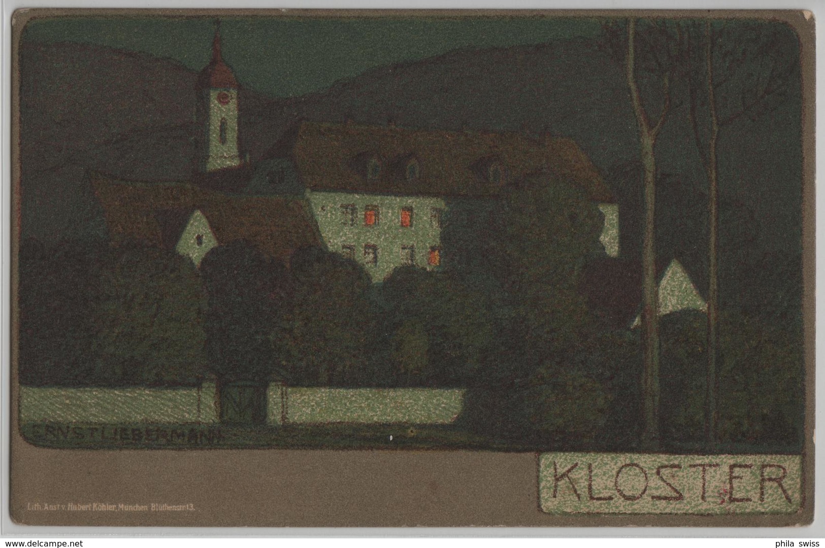 Ernst Liebermann - Kloster - Lithographie - Liebermann, Ernst