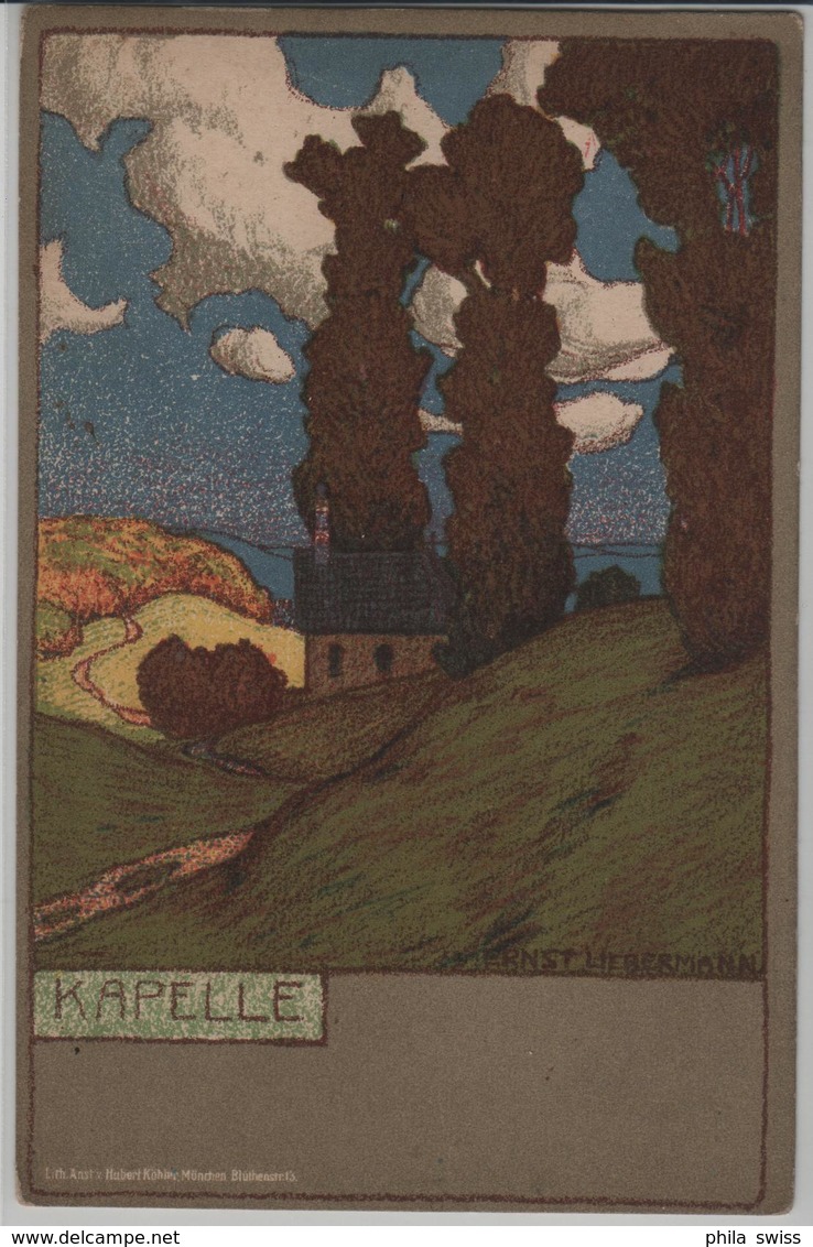 Ernst Liebermann - Kapelle - Lithographie - Liebermann, Ernst