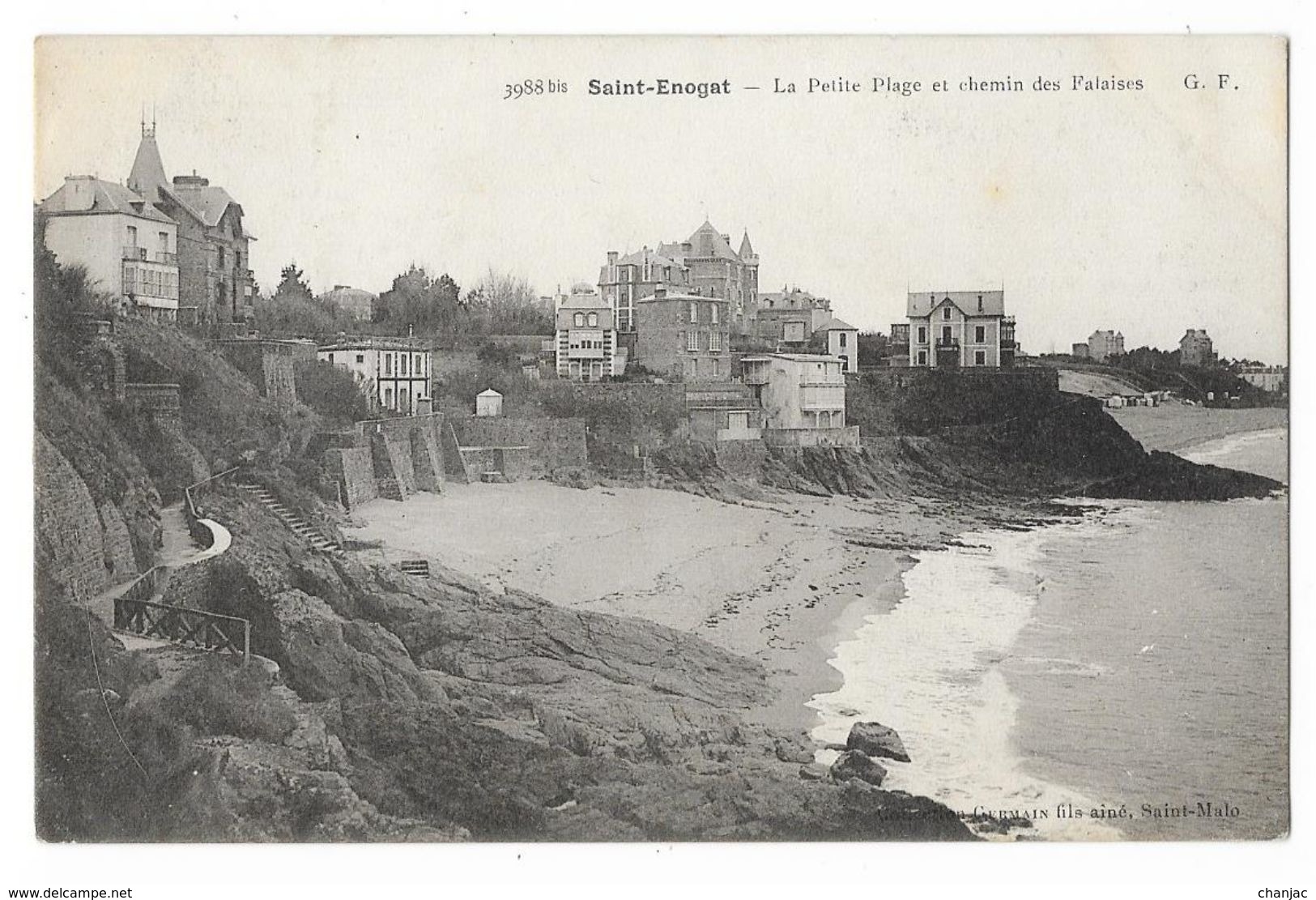 Cpa: 35 SAINT ENOGAT (c. Dinard) La Petite Plage Et Chemin Des Falaises  1908  N° 3988 Bis - Autres & Non Classés