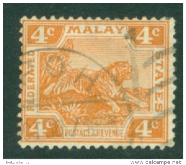 Federated Malay States: 1922/34   Tiger    SG60    4c   Orange   Used - Federated Malay States
