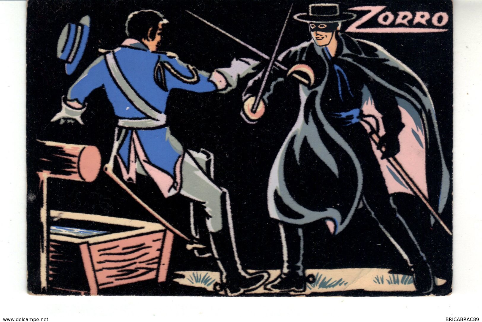 Carte Postale Feutrine  Walt Disney  1965    Zorro - Autres & Non Classés