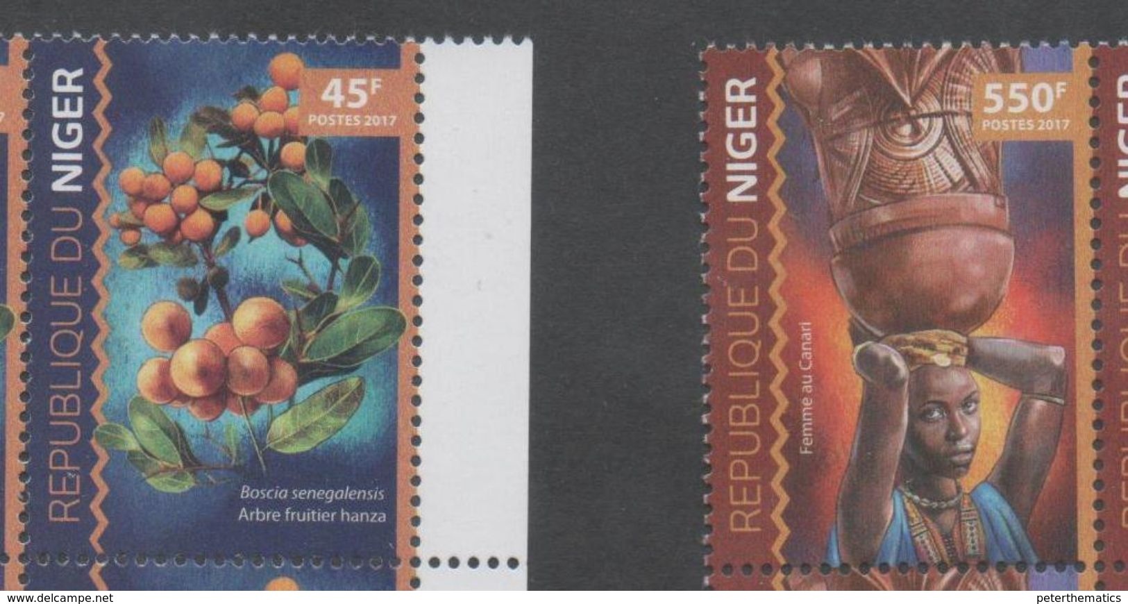 NIGER, 2017, MNH, DEFINITIVES, FRUIT, GIRLS, CULTURE, 2v - Fruit