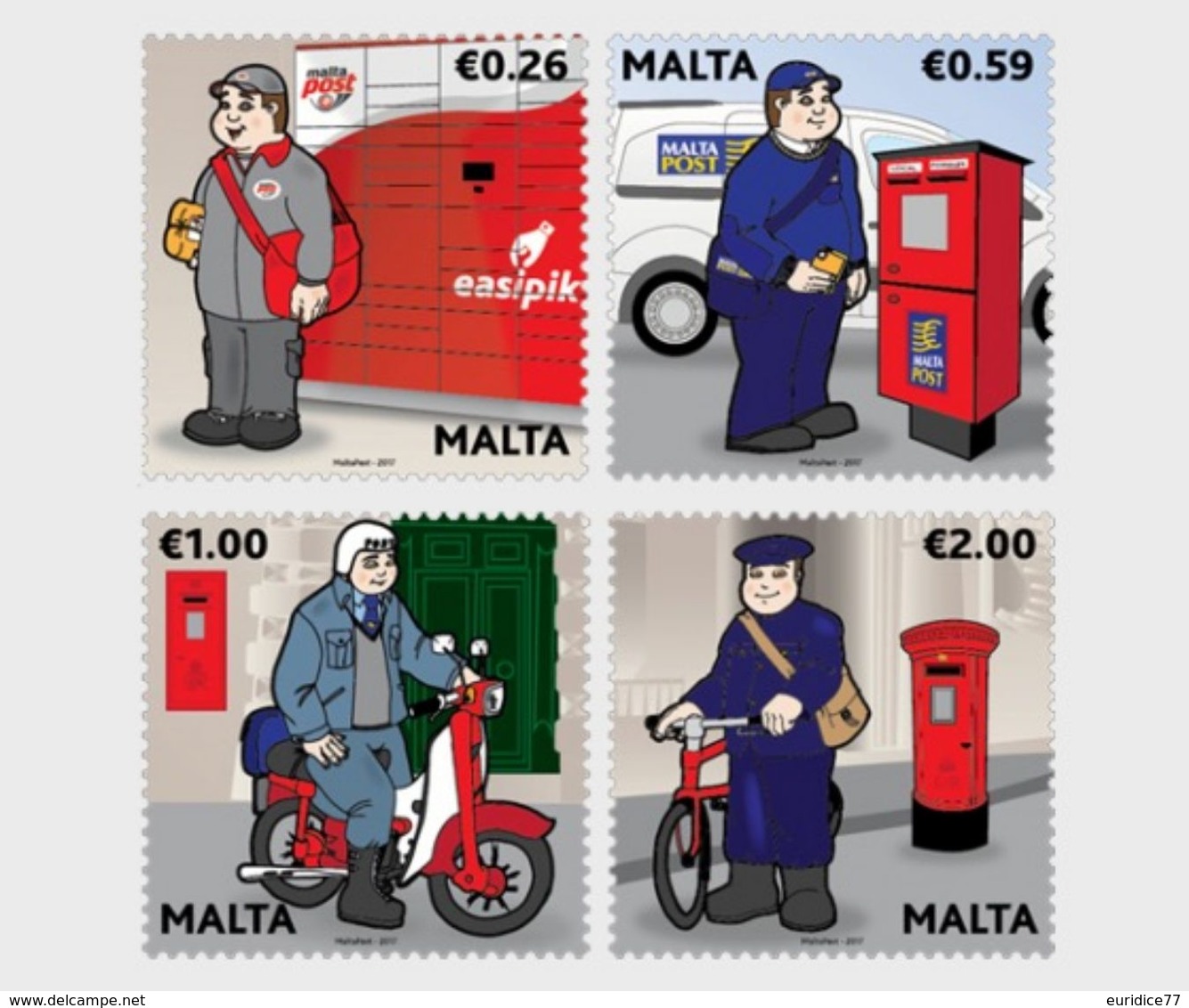 Malta 2017 - Postal Uniforms Stamp Set Mnh - Malta