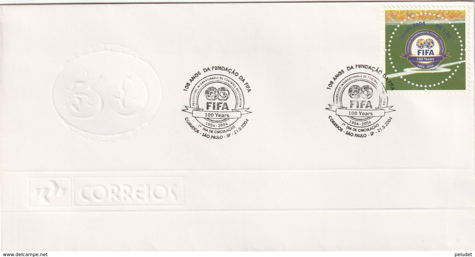 Brasil - FDC - FIFA 2004 -100 Years - FDC