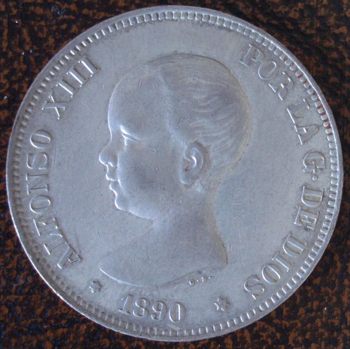 (J) ESPAÑA - SPAIN - Alfonso XIII: 5 Pesetas Plata 1890-18_90 XF (68)  SALE!!!!!!! - Autres & Non Classés