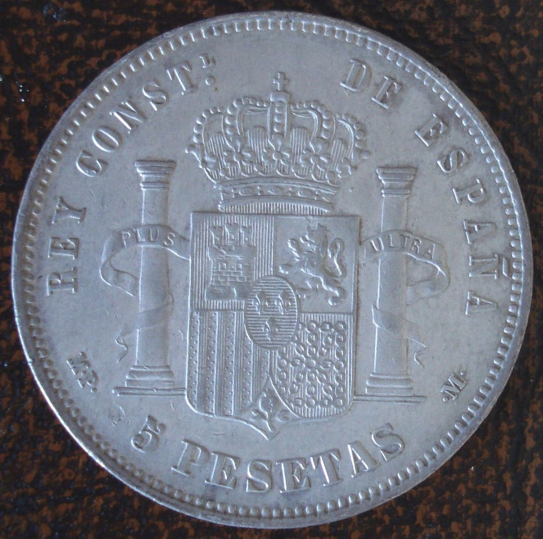 (J) ESPAÑA - SPAIN - Alfonso XIII: 5 Pesetas Plata 1890-18_90 XF (68)  SALE!!!!!!! - Otros & Sin Clasificación