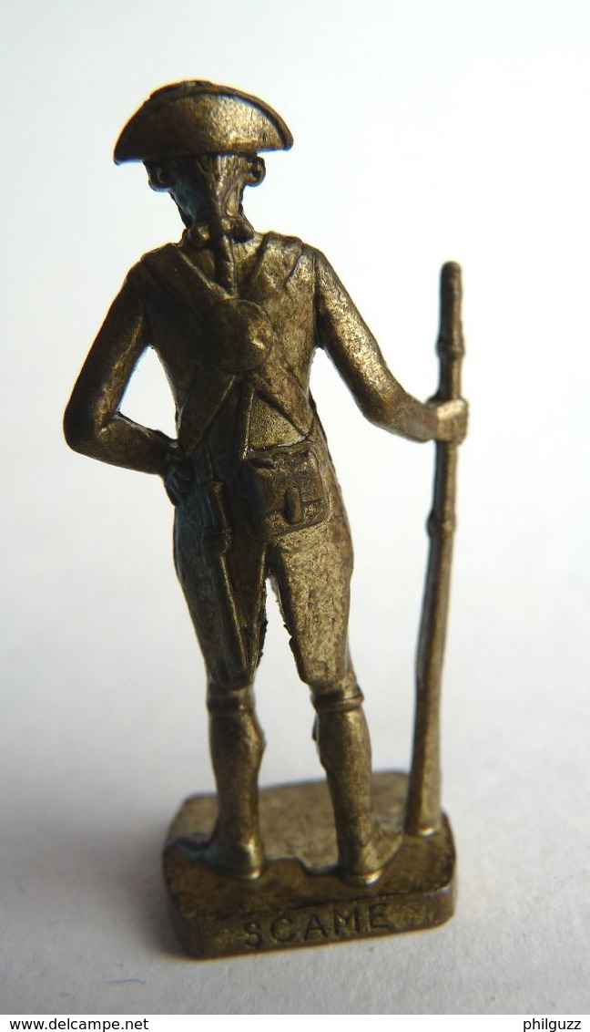 FIGURINE KINDER  METAL SOLDAT AMERICAIN USA 1776 OFFICIER 8 80's Laiton - KRIEGER USA (1) - Figurines En Métal