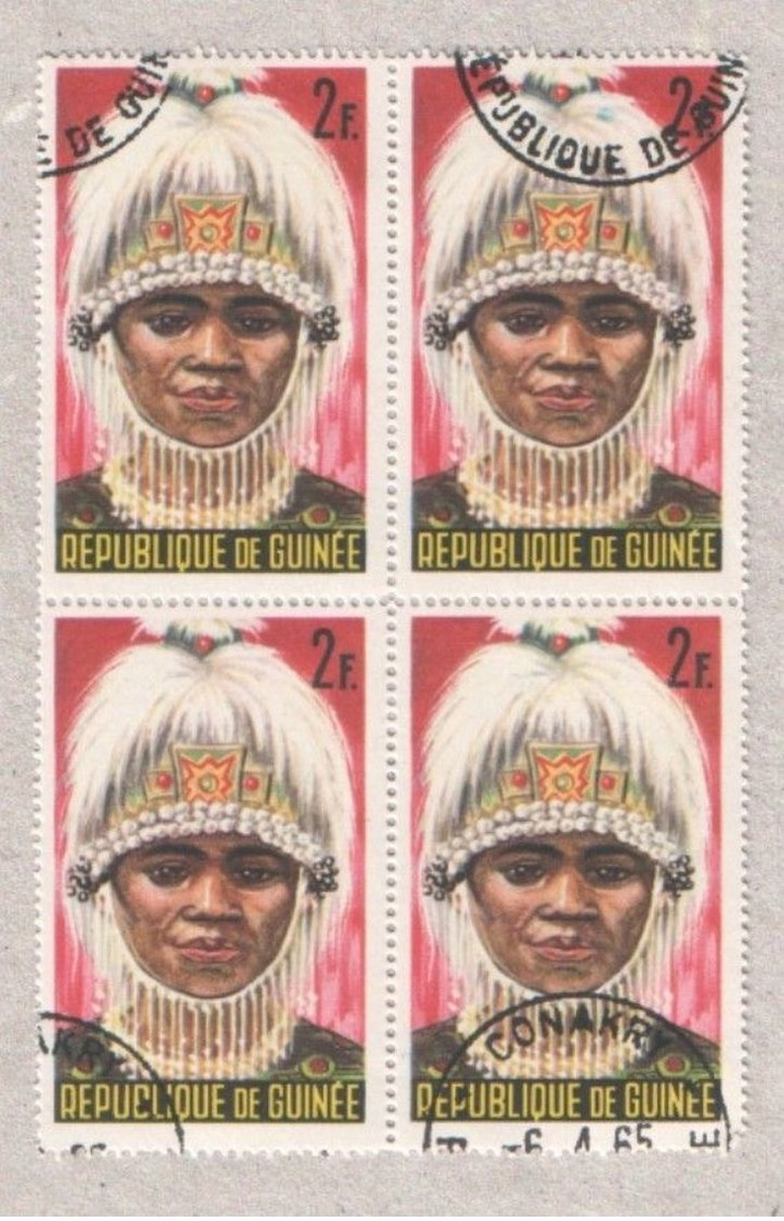 Guinea 1965 Traditional Masks Set of Stamps in CTO Blocks