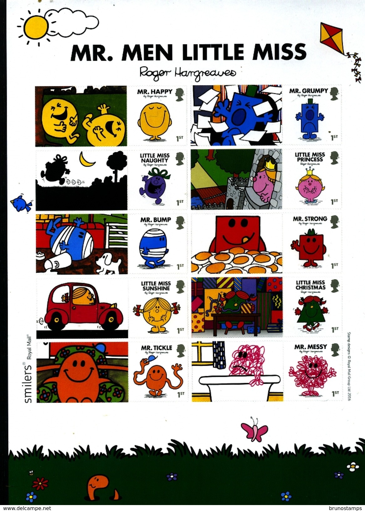 GREAT BRITAIN - 2016  MR. MEN LITTLE MISS GENERIC SMILERS SHEET   PERFECT CONDITION - Fogli Completi