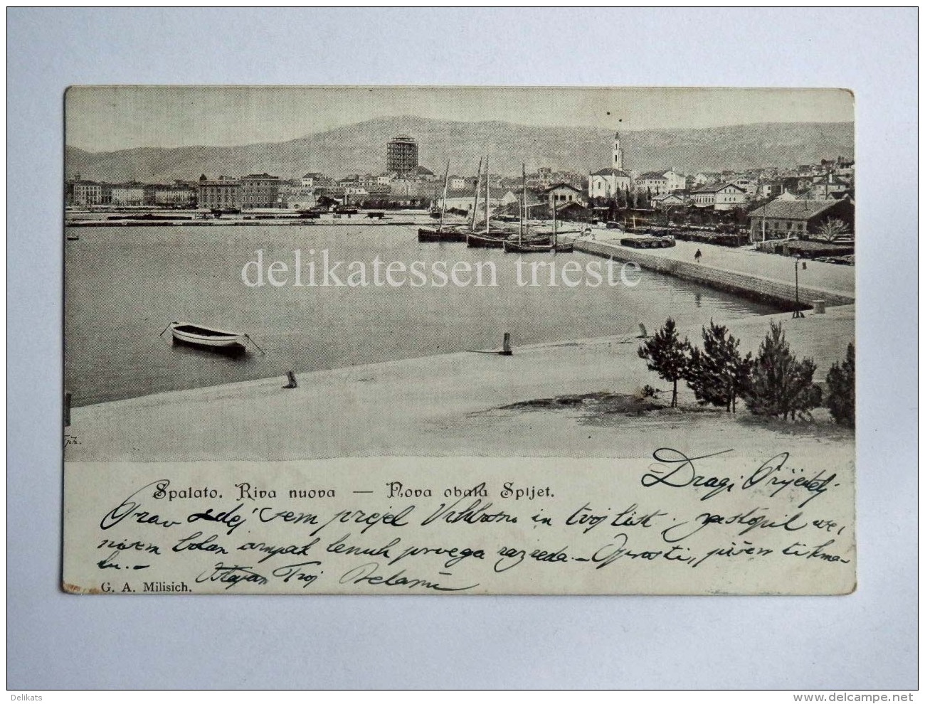 SPALATO SPLIT DALMAZIA Croazia Riva Nuova AK Old Postcard - Croazia