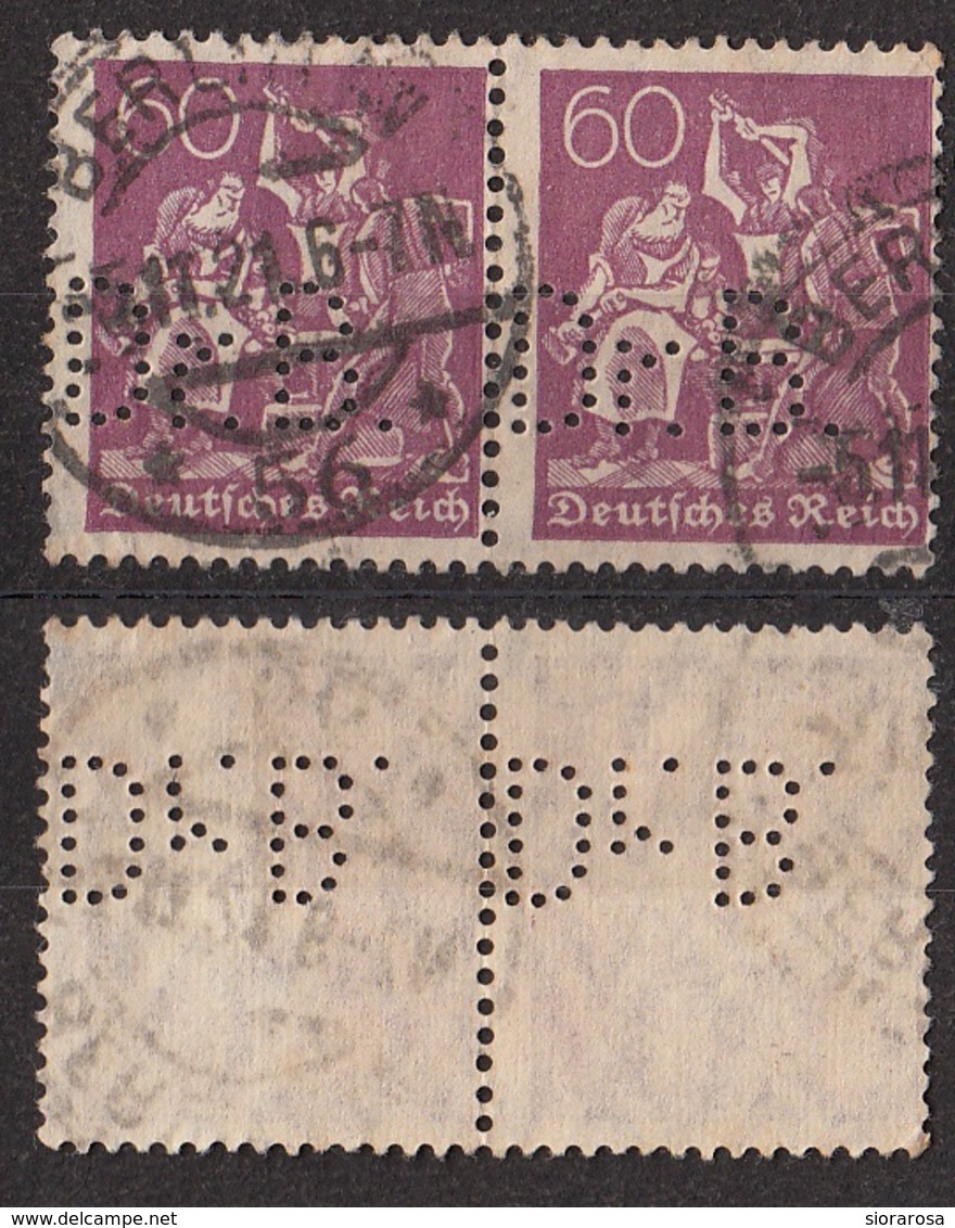 Germania 1921 Sc. 144 Perf. 14  Iron Workers  Perforè Perfin  Perforato Used Germany Reich - Perfins