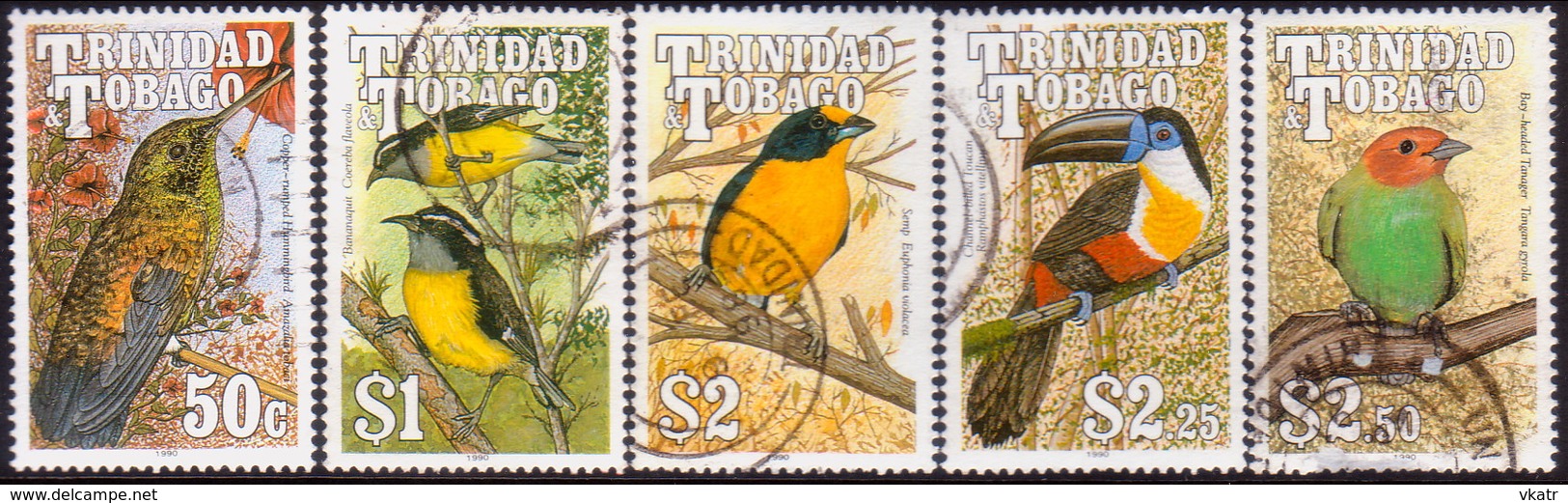 TRINIDAD & TOBAGO 1990-98 SG #790//843 Used Selection With Imprint 1990 (small Fault On $2.50) - Trinidad & Tobago (1962-...)