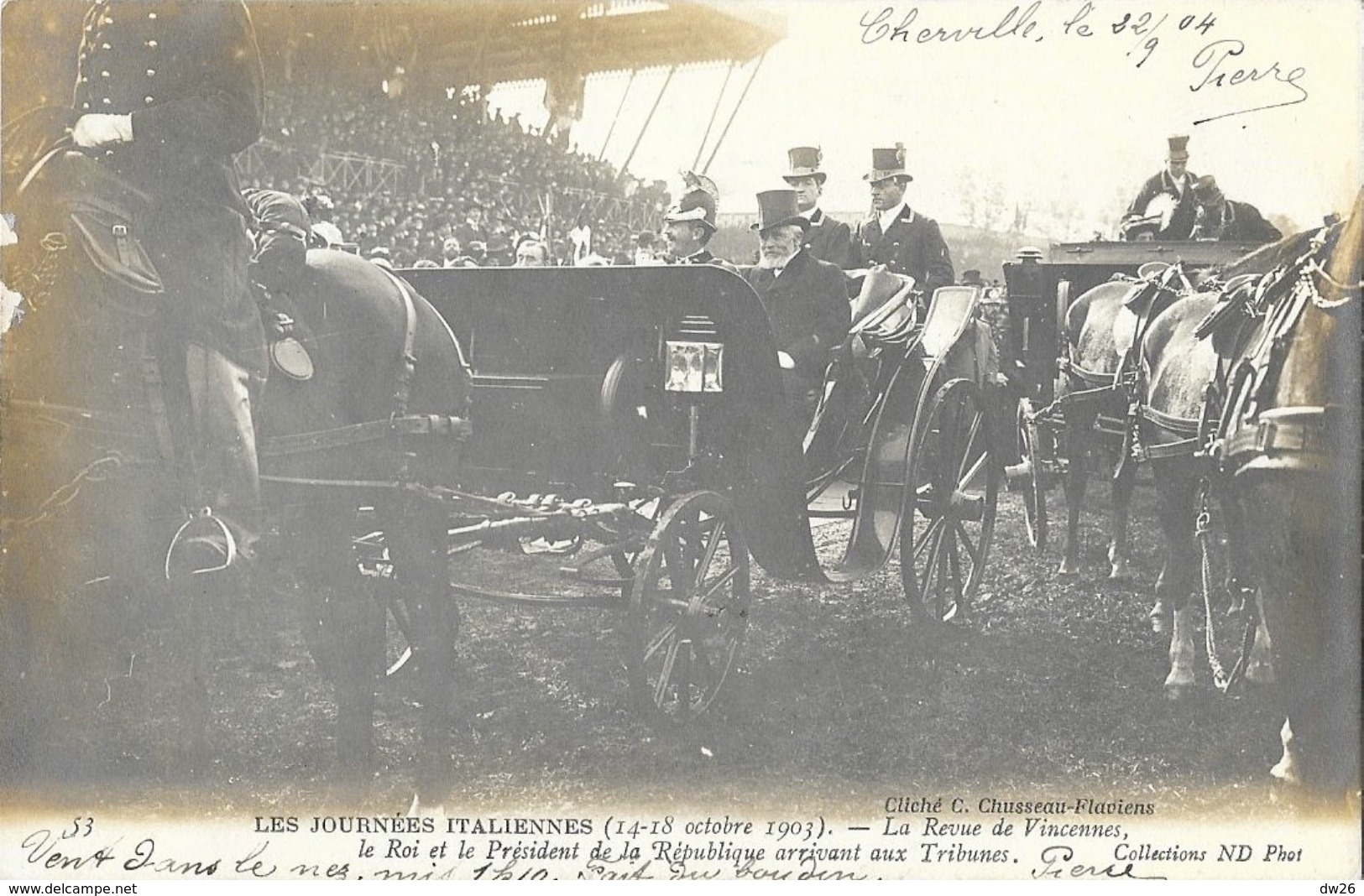 Les Journées Italiennes Octobre 1903: La Revue De Vincennes: Le Roi Et Le Président De La République Aux Tribunes - Eventos