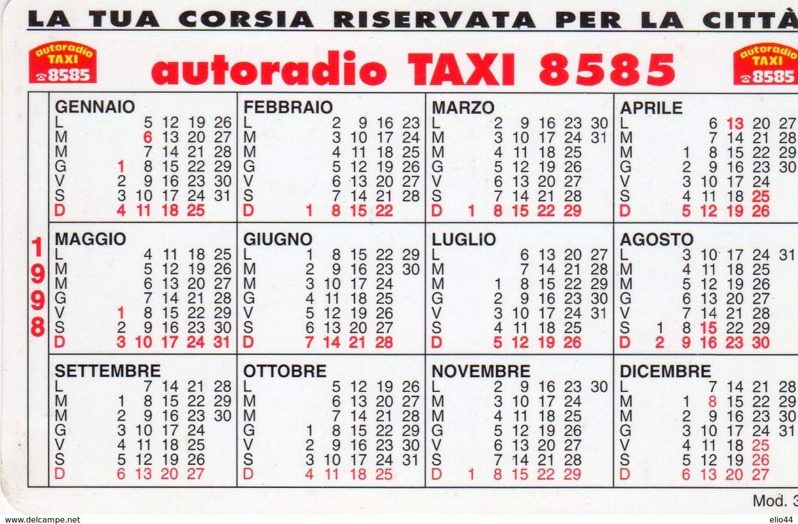 Milano- Autoradio Taxi 8585 - - Kleinformat : 1991-00