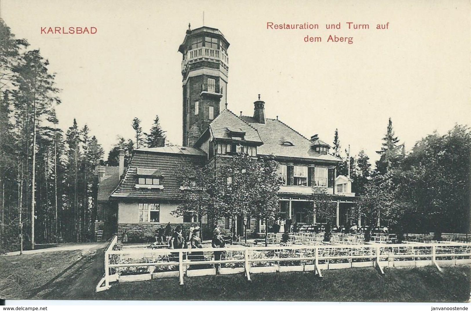 1858. Karlsbad * Restauration Und Turm  Auf Dem Aberg - República Checa