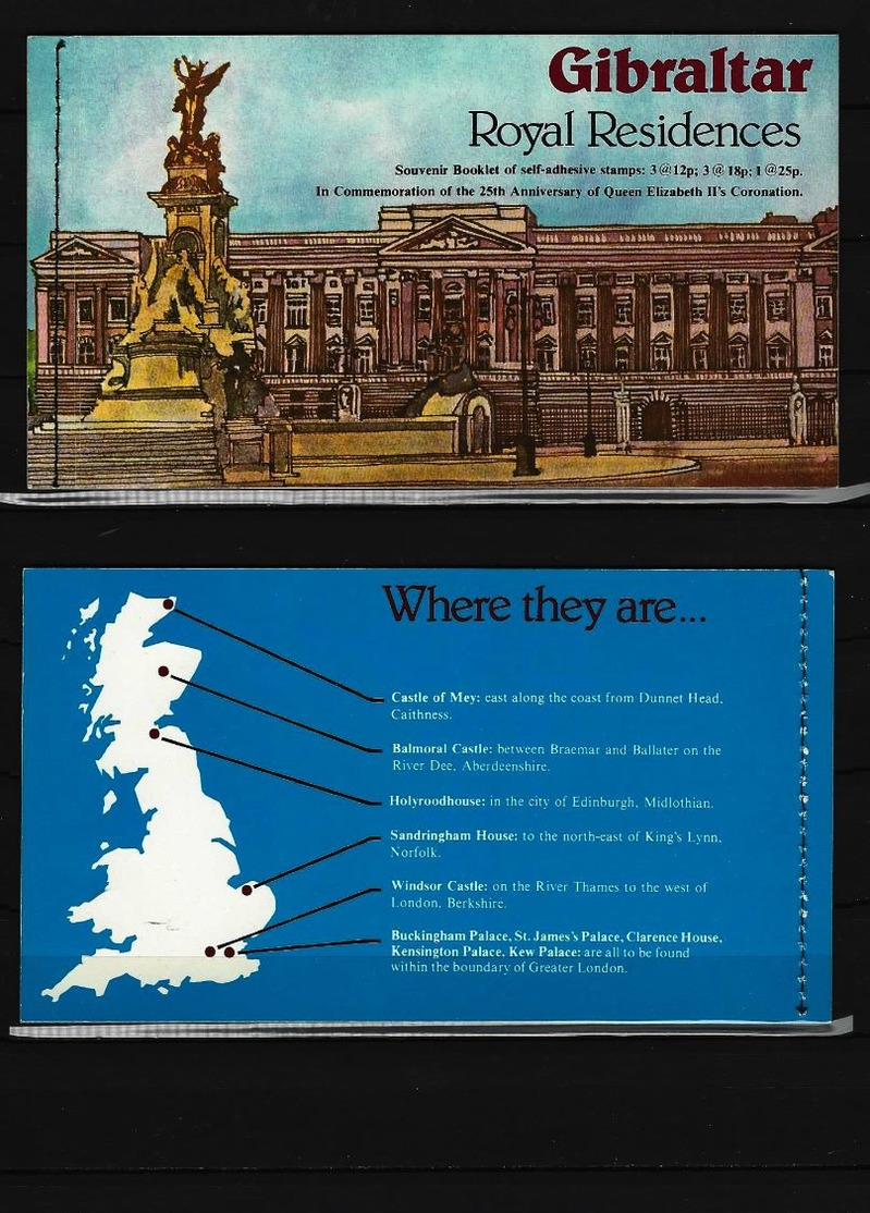 GIBRALTAR Souvenir Booklet Royal Residences Postfrisch 1973 - Gibraltar