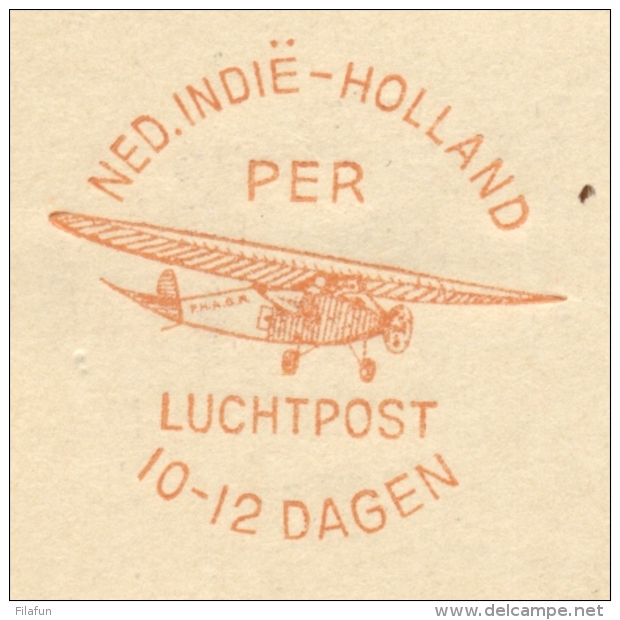 Nederlands Indië - 1934 - 5c Opdruk Op 7,5c Briefkaart Met Luchtpostreklame, G51b Van Bandoeng Naar Amsterdam - Nederlands-Indië