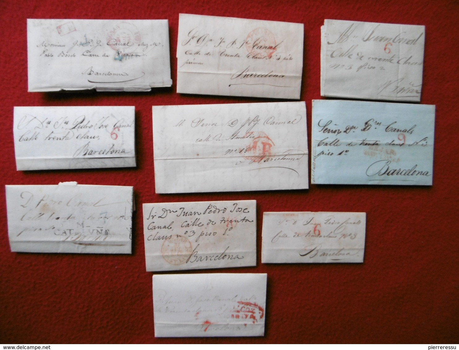 PREFILATELIA ESPANA LOT 136 LETTRES PREPHILATELIE ESPAGNE archives CANAL