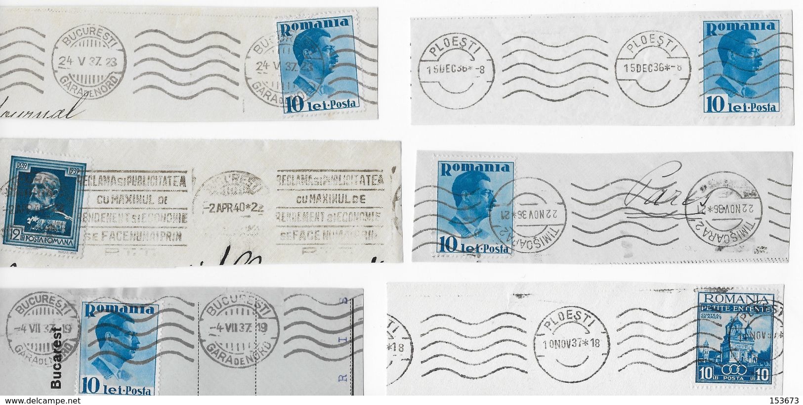 MARCOPHILIE 11 Flammes Roumanie Entre 1936 Et 1940 - Postmark Collection