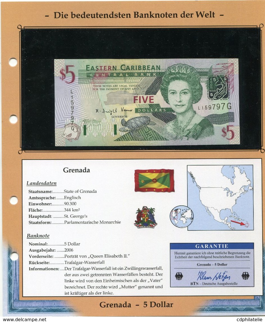 GRENADA BILLET NEUF DE 5 DOLLAR DE 2006 AVEC CERTIFICAT - Autres - Amérique