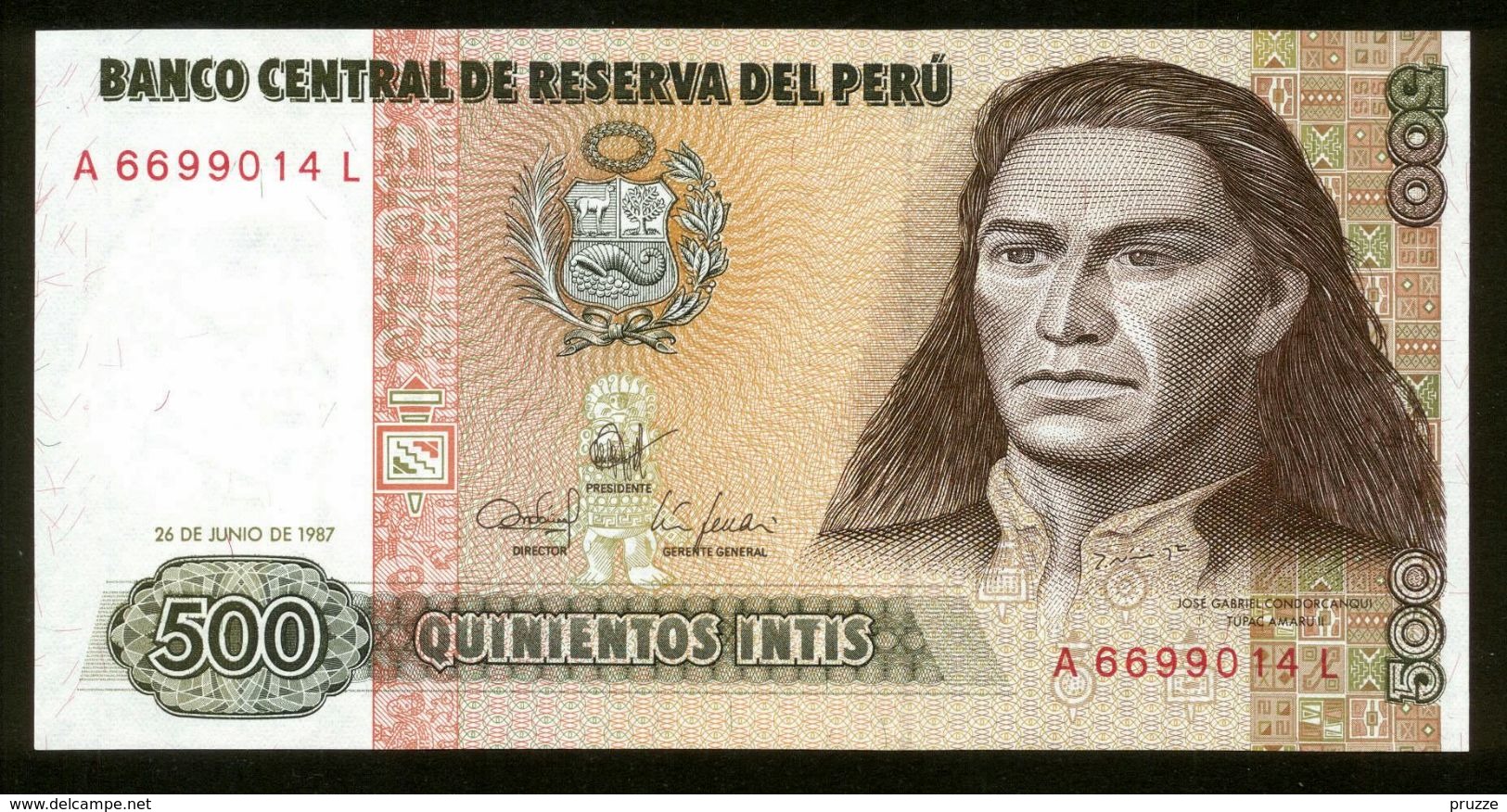 Peru 1987, 500 Intis - UNC - A6699014L - Peru