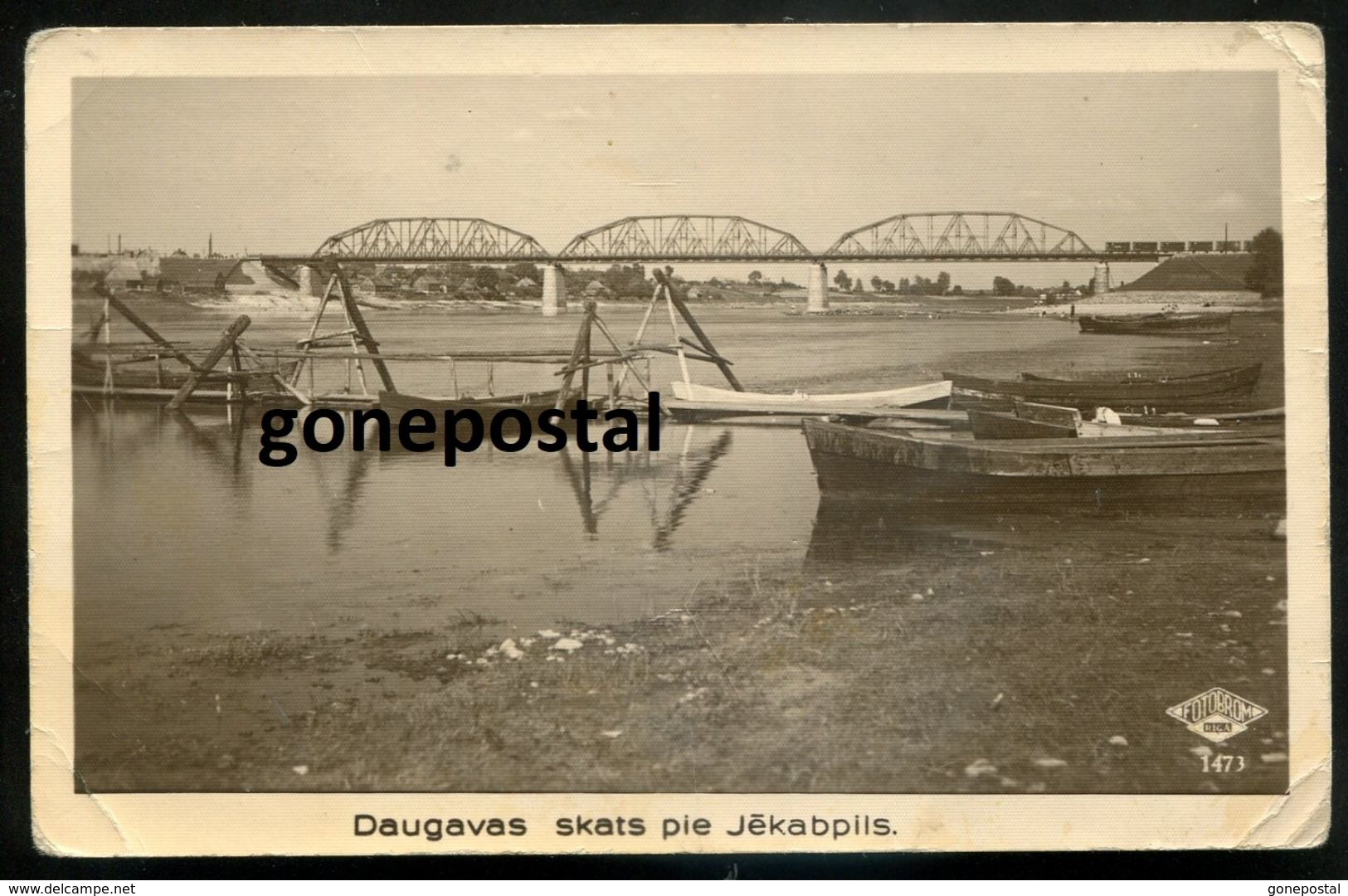 757 - LATVIA Jekabpils 1939 Daugava River Bridge - Latvia