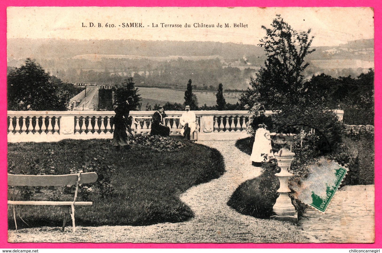 Samer - La Terrasse Du Château De M. BELLET - Animée - 1910 - L.B.D. 610 - Samer