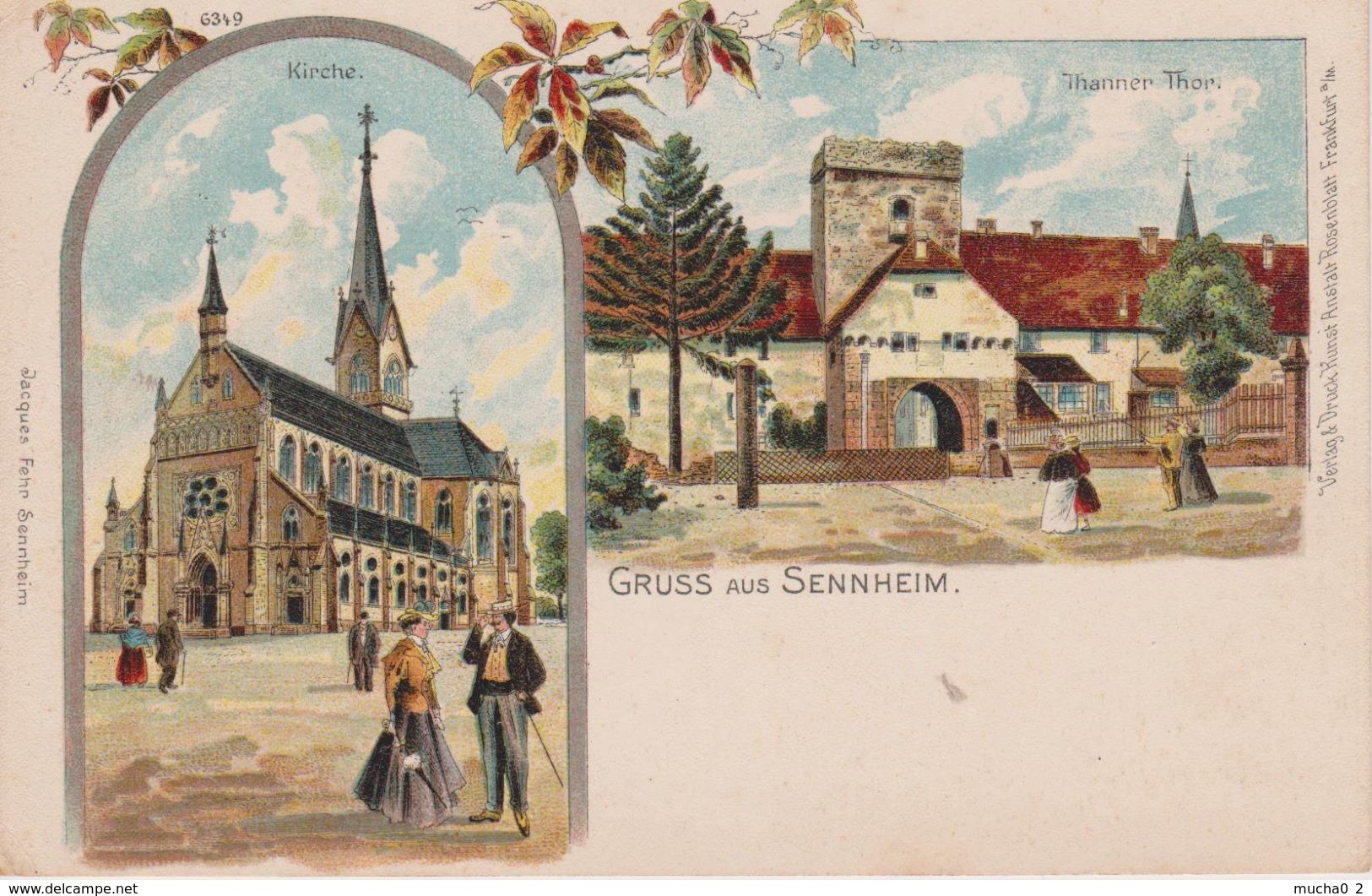 68 - CERNAY - LITHO 2 VUES - Cernay