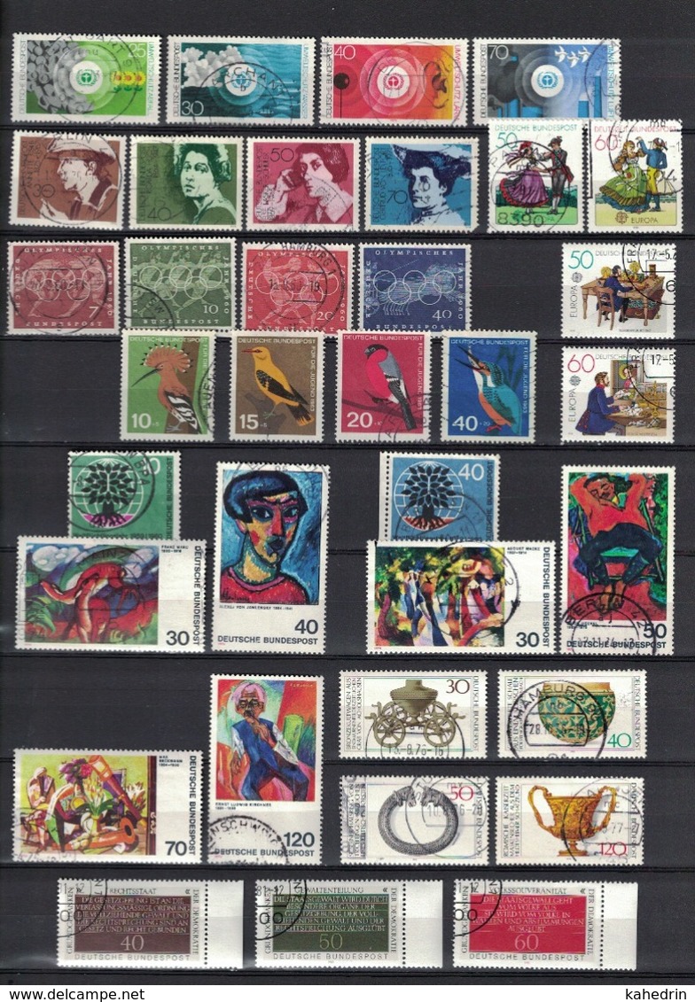 BRD Bund, Lot Of 42 Used Stamps (o), 4 Scan's, 1957 - 1981 (complete Series) - Verzamelingen