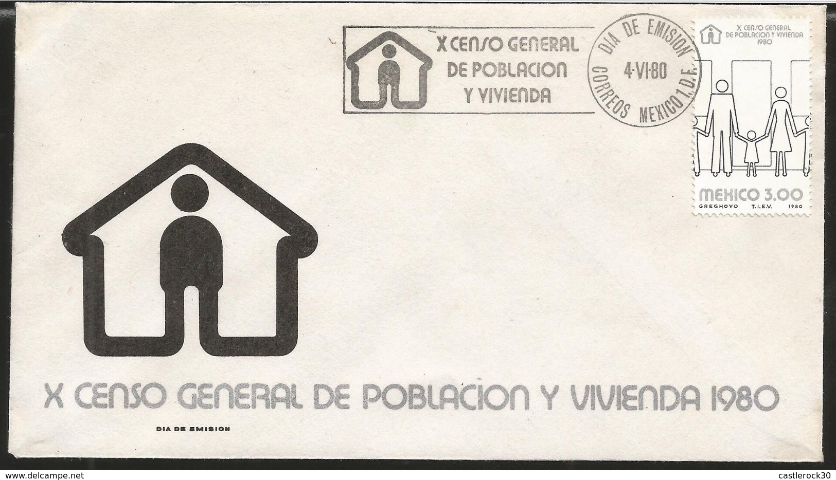 J) 1980 MEXICO, X GENERAL CENSUS OF POPULATION AND HOUSING, SET OF 5 FDC - Mexico