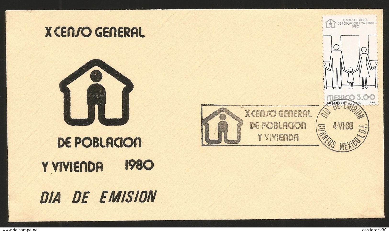 J) 1980 MEXICO, X GENERAL CENSUS OF POPULATION AND HOUSING, SET OF 5 FDC - Mexico