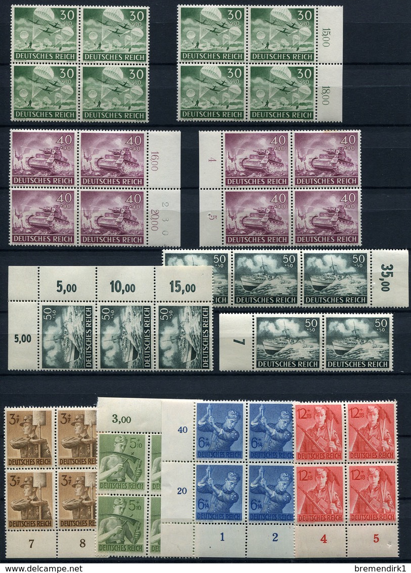 40487) DEUTSCHES REICH Einheiten - Lot postfrisch aus 1938-44, 755.- €