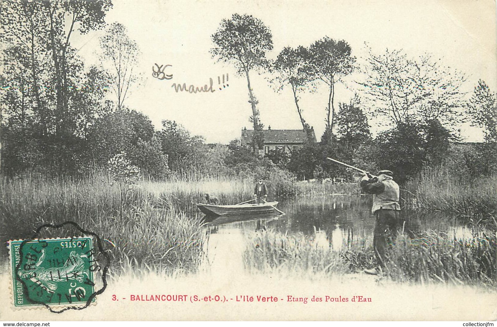 / CPA FRANCE 91 "Ballancourt, L'ile Verte" / CHASSE - Ballancourt Sur Essonne