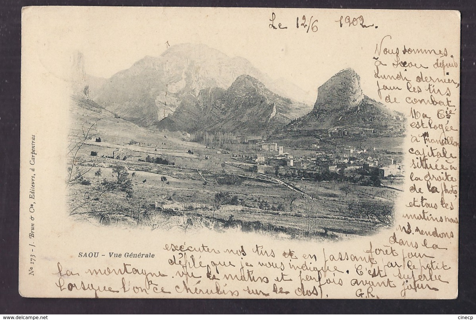 CPA 26 - SAOU - Vue Générale - TB PLAN D'ensemble Du Village Et De La Vallée - CP Voyagée 1902 Jolie Oblitération - Autres & Non Classés