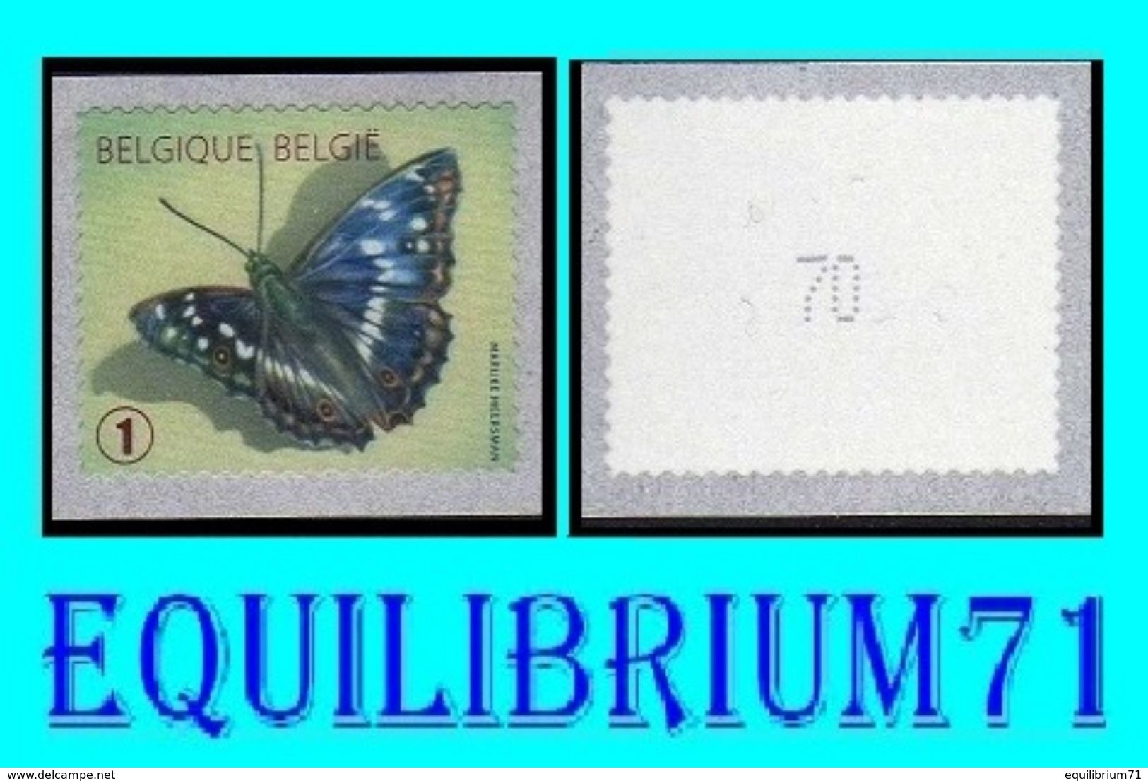 R117** Vert/Groen - Num/genum - Papillon/Vlinder "Petit Mars Changeant" - BELGIQUE - Rouleaux