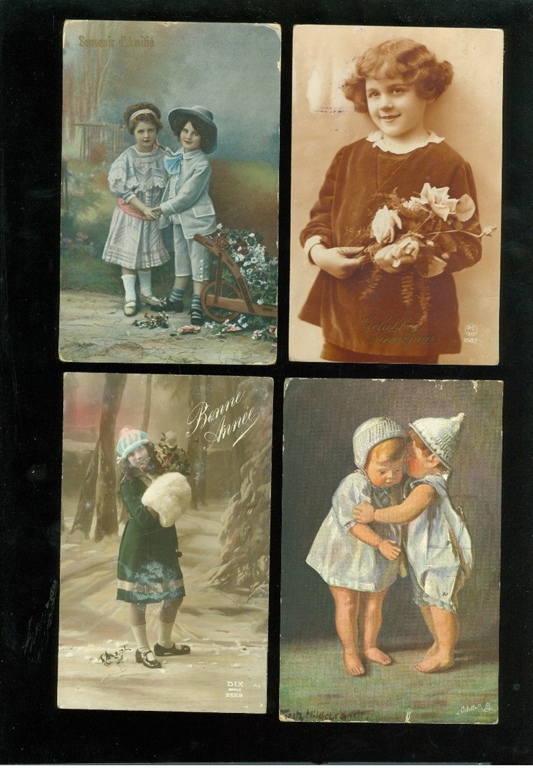 Beau lot de 60 cartes postales de fantaisie enfant  fillette enfants  Mooi lot van 60 postkaarten fantasie kinderen kind